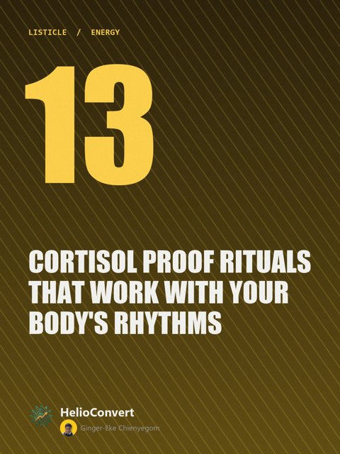 13 Cortisol Proof Rituals that Work with Your Body's Rhythms