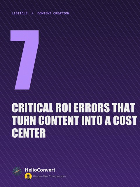 7 Critical ROI Errors That Turn Content Into a Cost Center