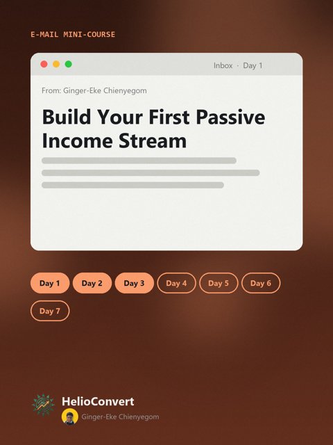 Build Your First Passive Income Stream