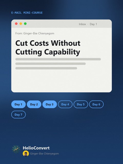 Cut Costs Without Cutting Capability