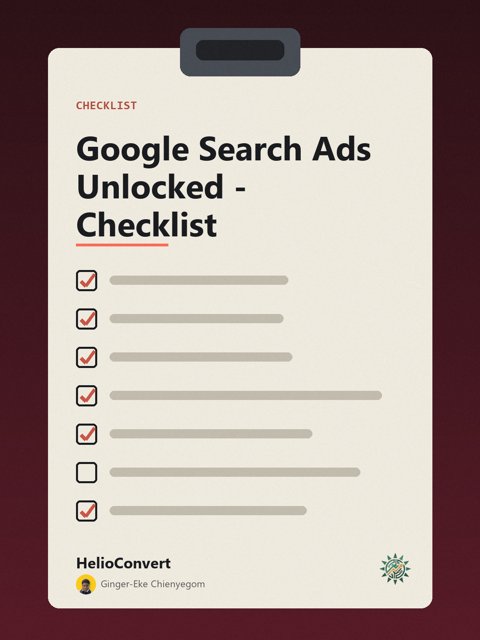 Google Search Ads Unlocked - Checklist