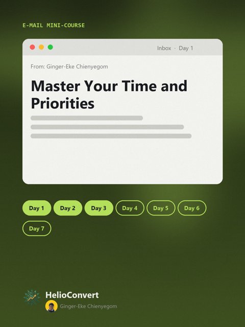 Master Your Time and Priorities