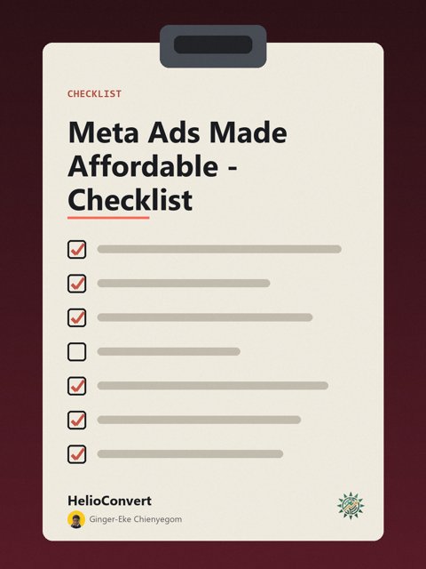 Meta Ads Made Affordable - Checklist