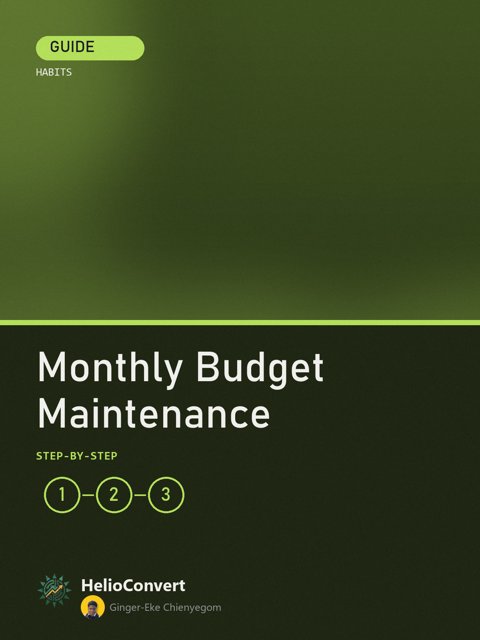 Monthly Budget Maintenance