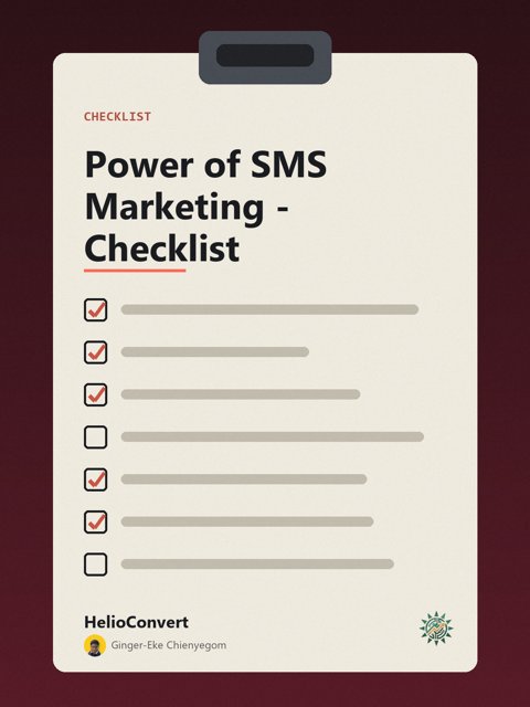 Power of SMS Marketing - Checklist