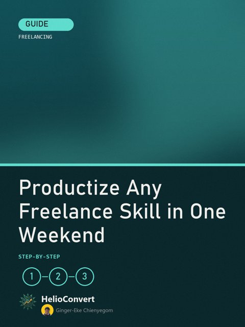 Productize Any Freelance Skill in One Weekend