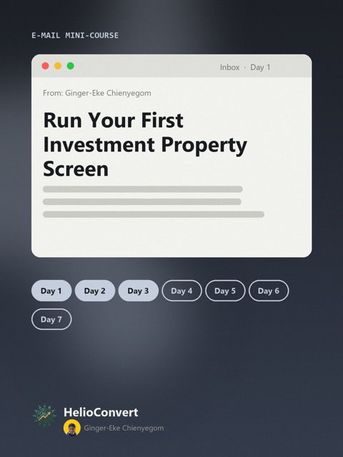 Run Your First Investment Property Screen