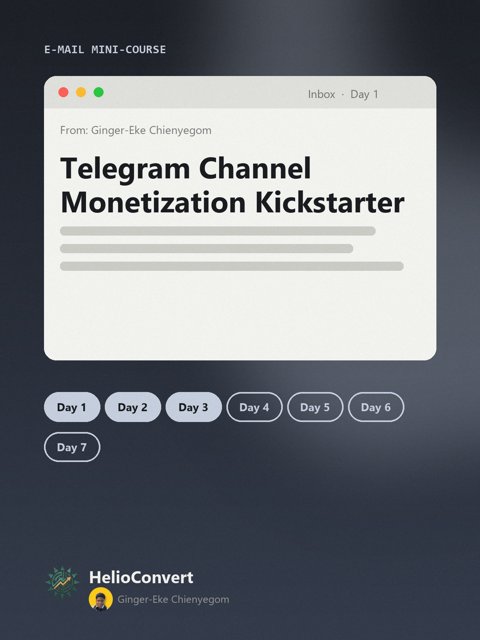Telegram Channel Monetization Kickstarter